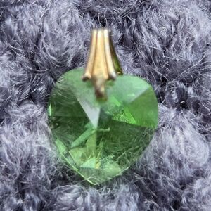 Elegant Green Glass Heart Pendant